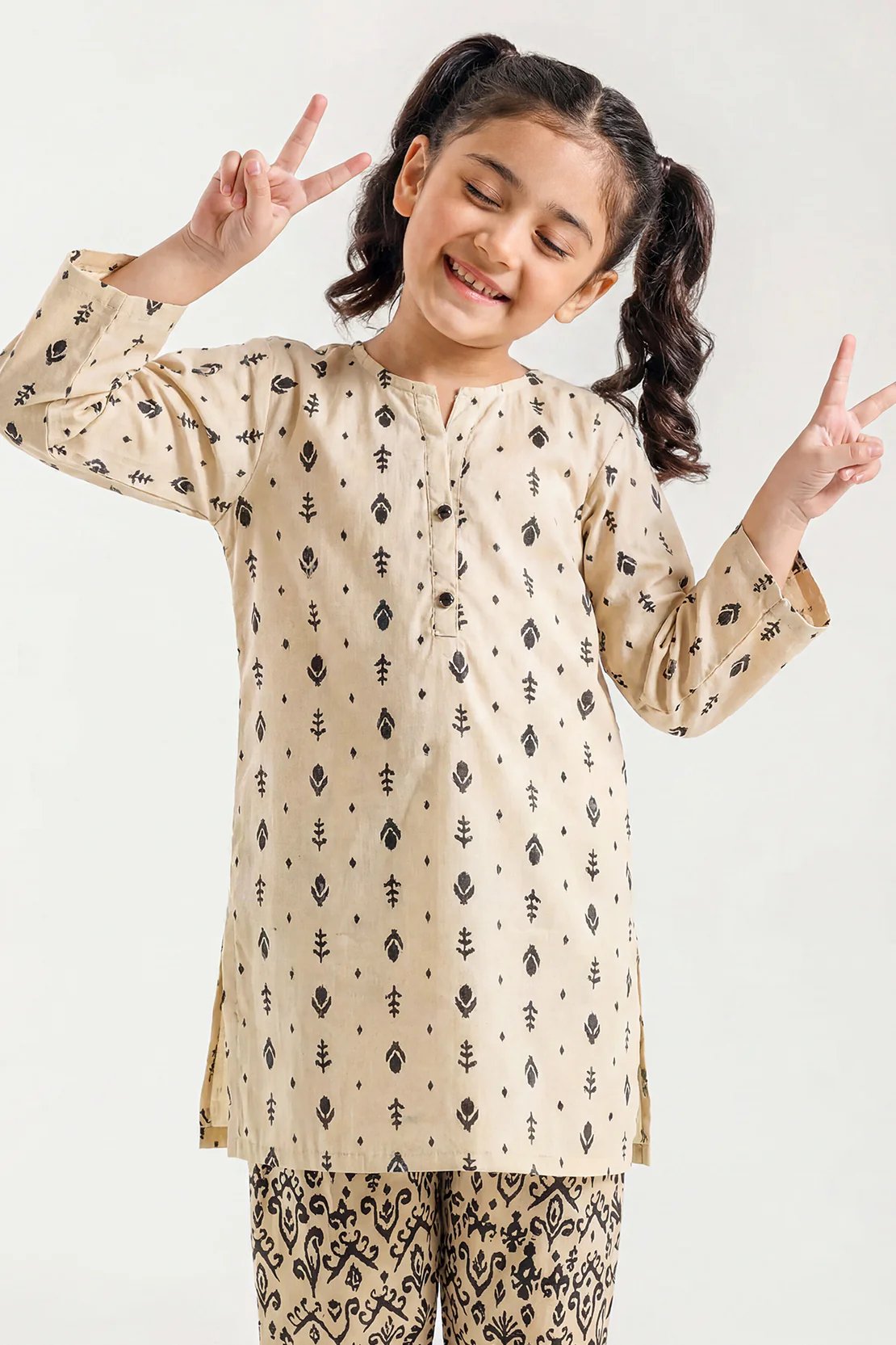 Printed Strip Lawn Stitched 2 Piece (Shirt/Trouser)  For Kids
