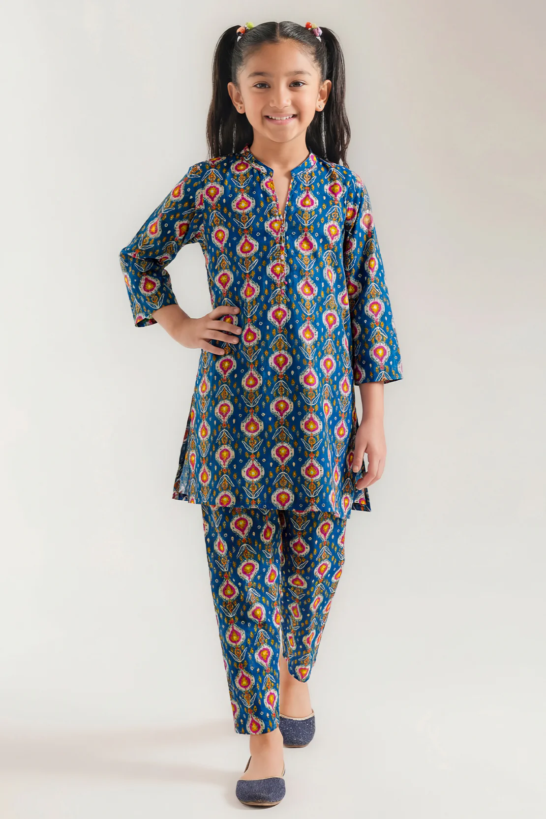 Printed Strip Lawn Stitched 2 Piece (Shirt/Trouser)  For Kids