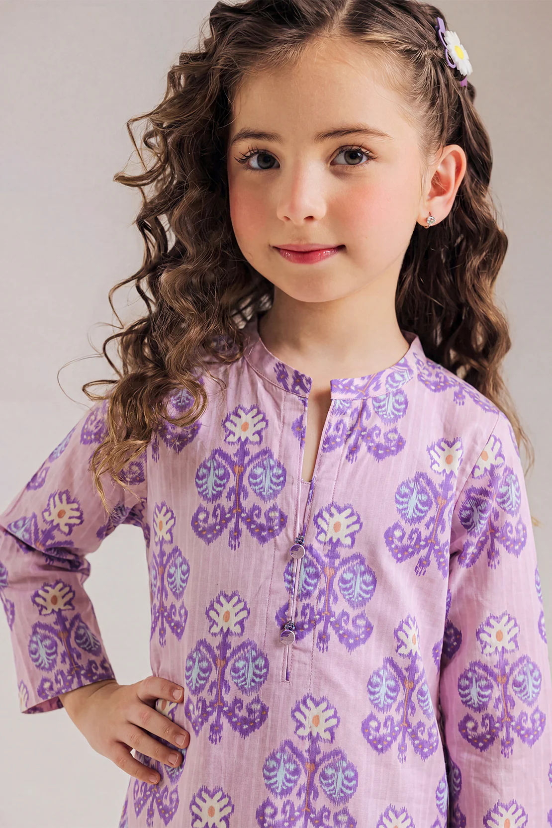 Printed Strip Lawn Stitched 2 Piece (Shirt/Trouser)  For Kids - Image 2