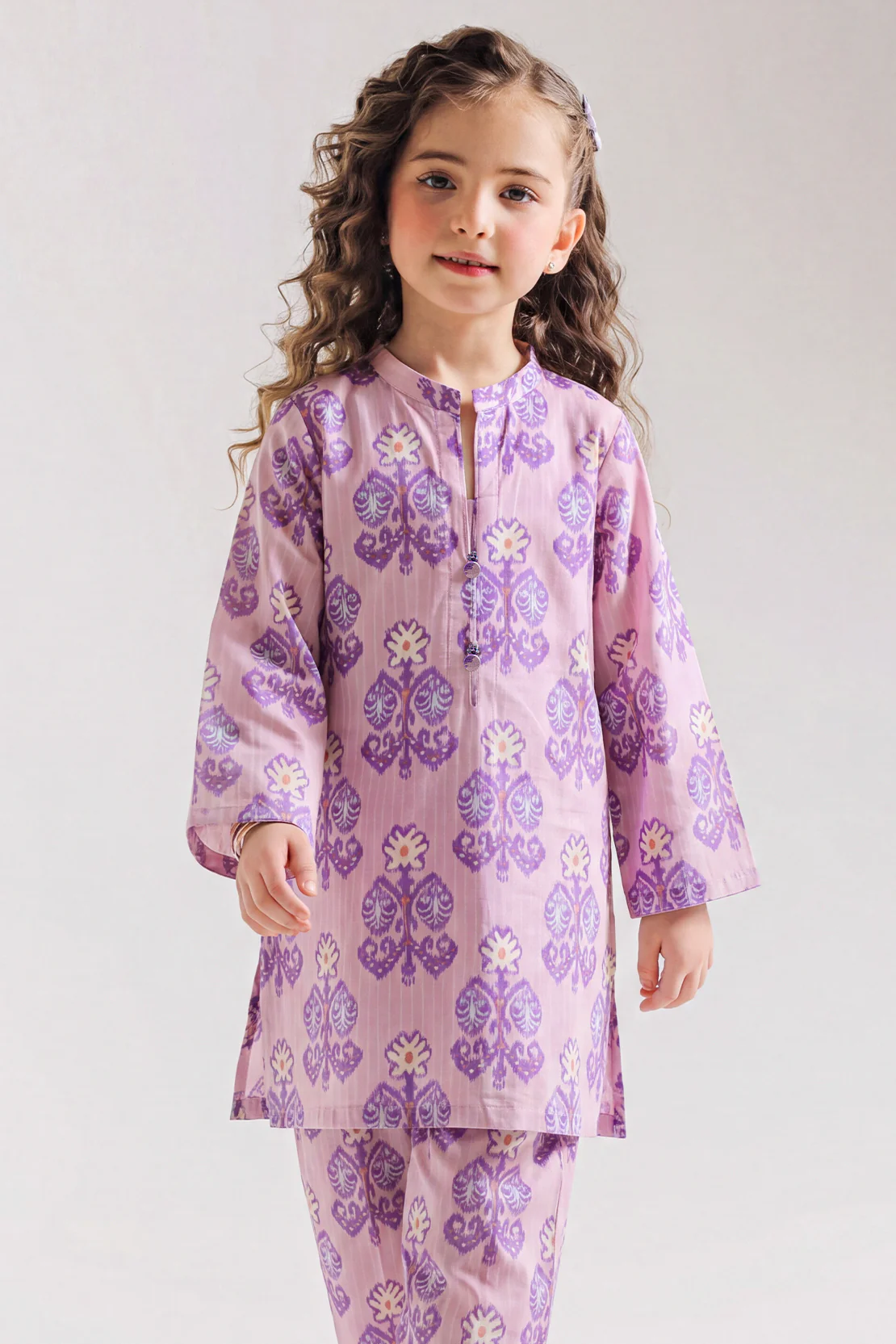 Printed Strip Lawn Stitched 2 Piece (Shirt/Trouser)  For Kids - Image 3