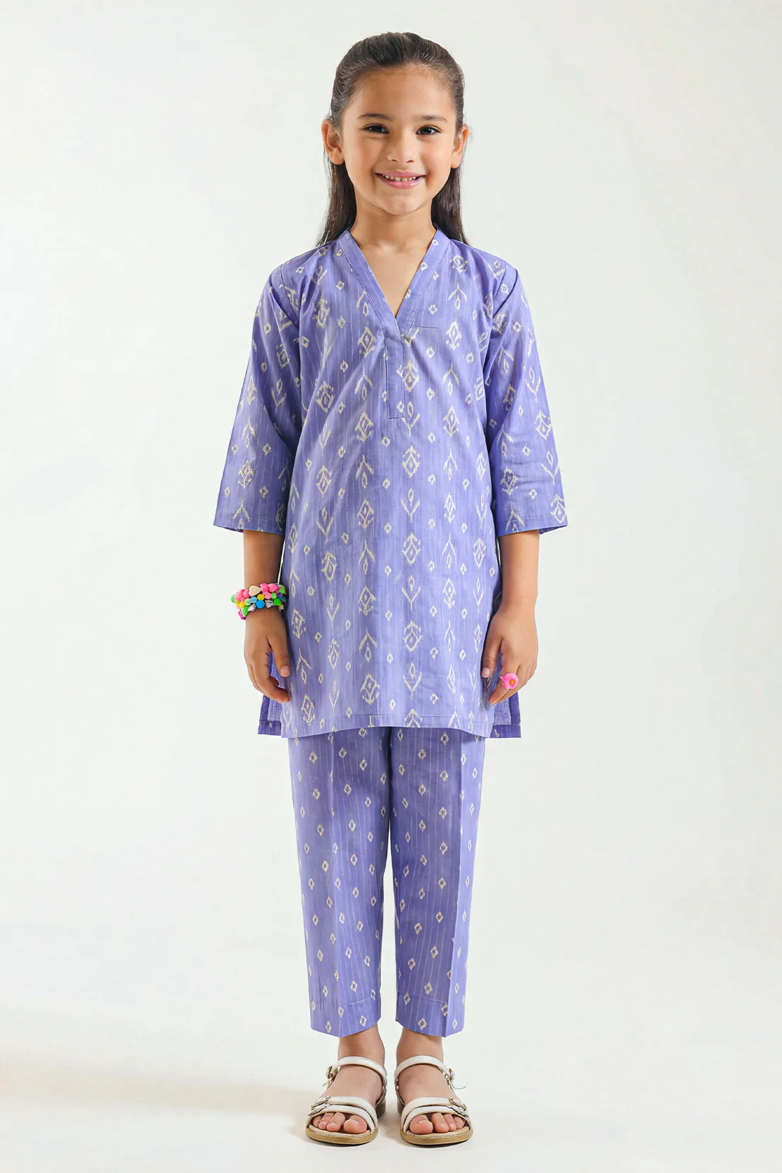 Printed Strip Lawn Stitched 2 Piece (Shirt/Trouser) For Kids - Image 2