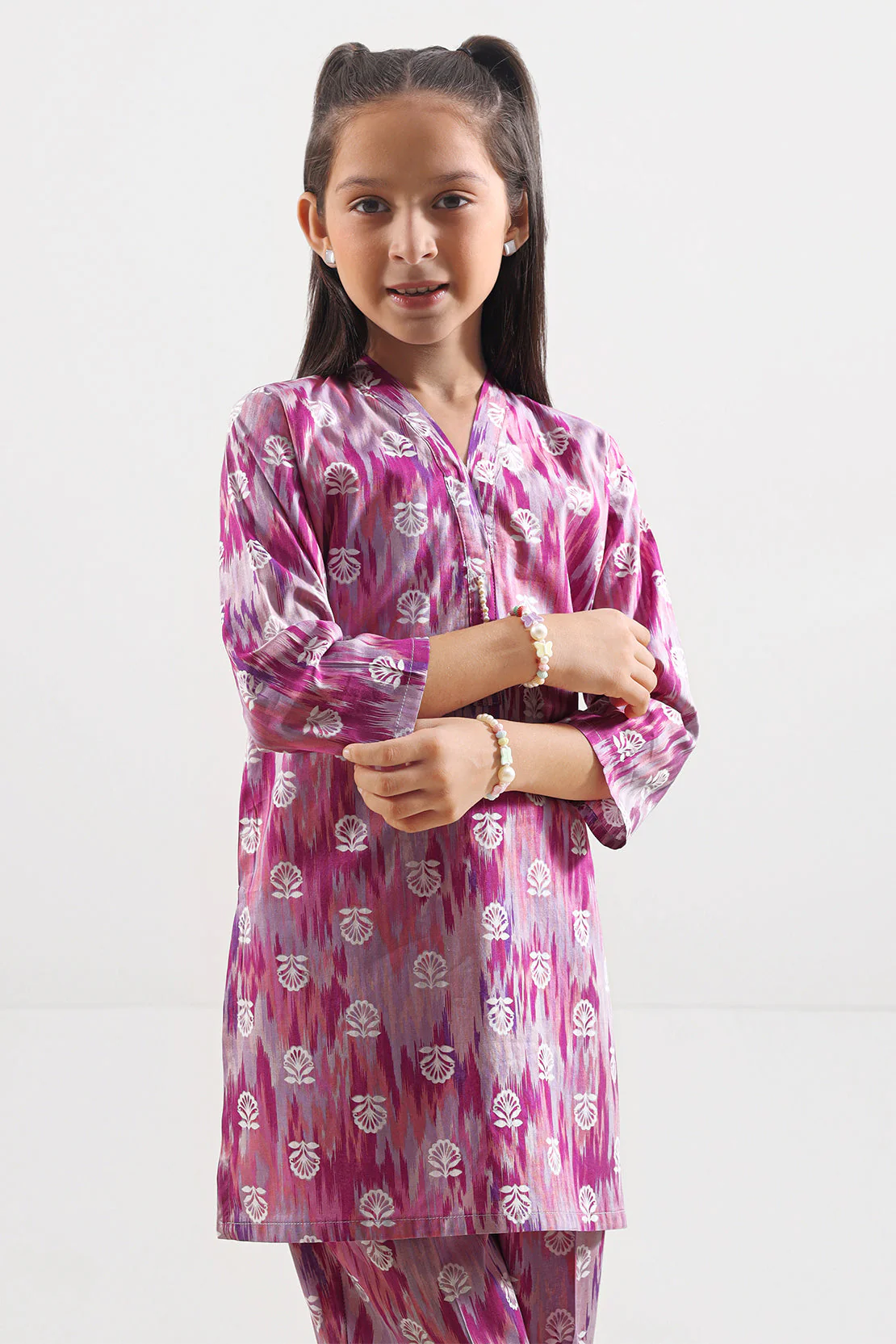 Printed Strip Lawn Stitched 2 Piece (Shirt/Trouser)  For Kids - Image 2