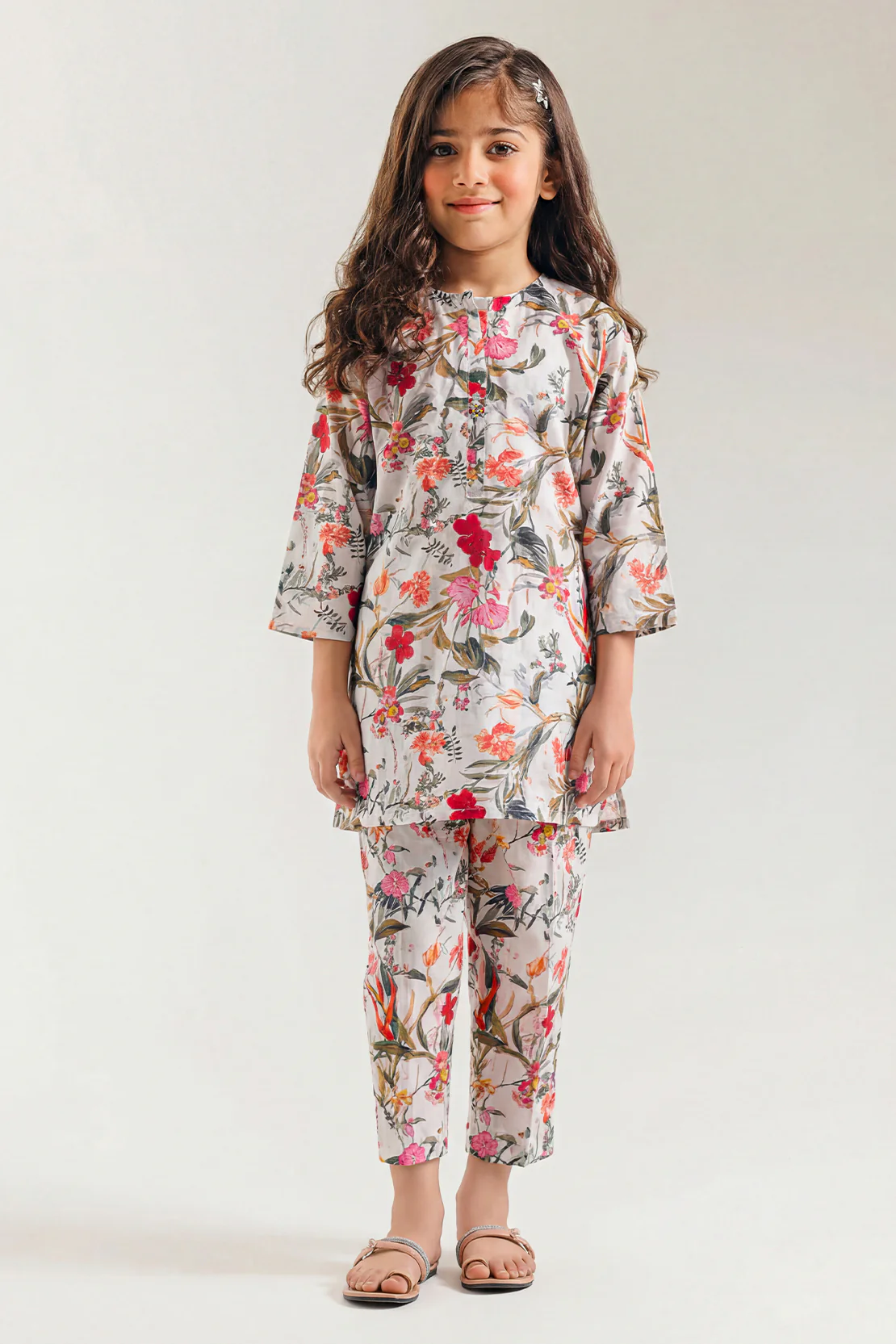 Printed Strip Lawn Stitched 2 Piece (Shirt/Trouser) For Kids - Image 2