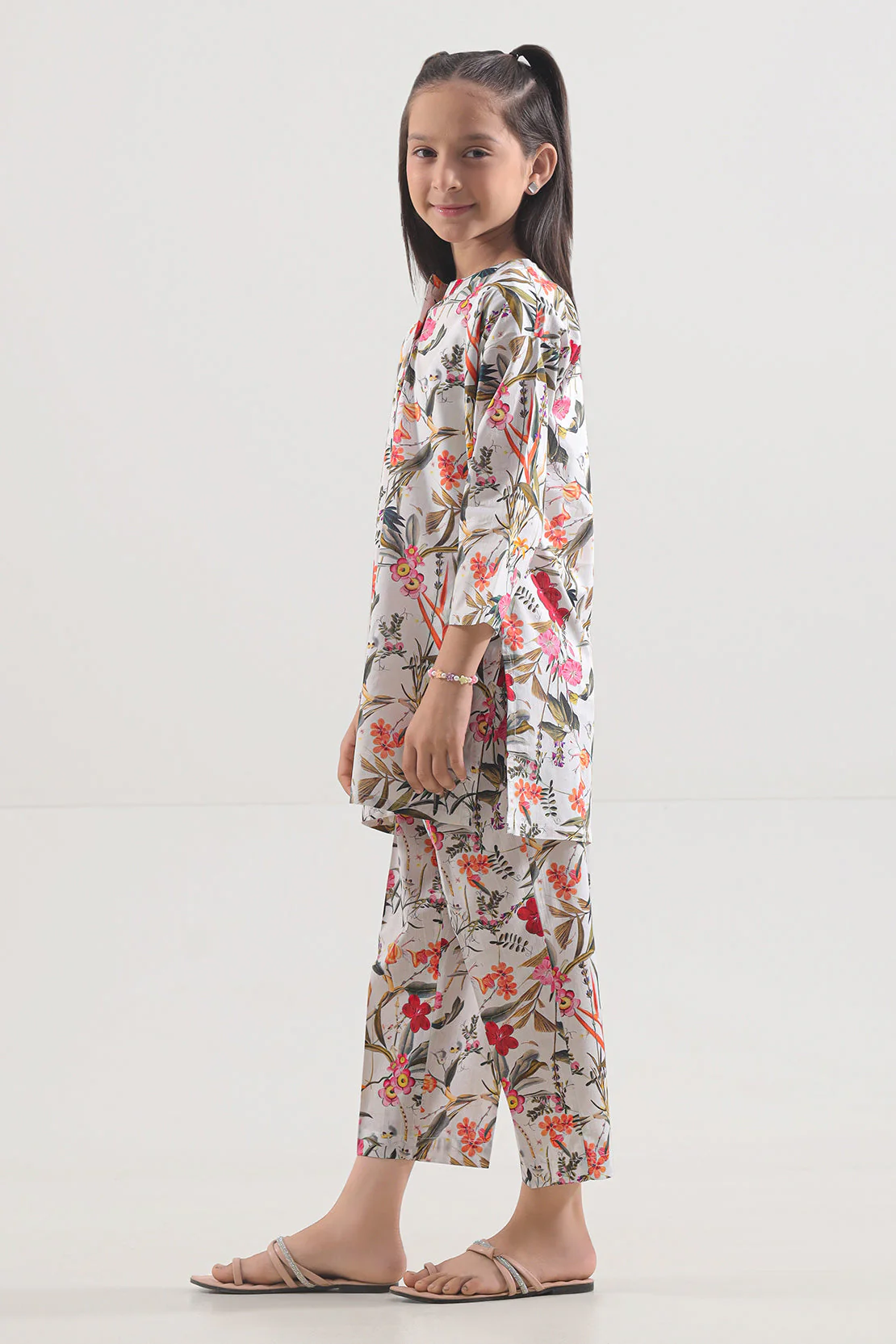 Printed Strip Lawn Stitched 2 Piece (Shirt/Trouser) For Kids - Image 3