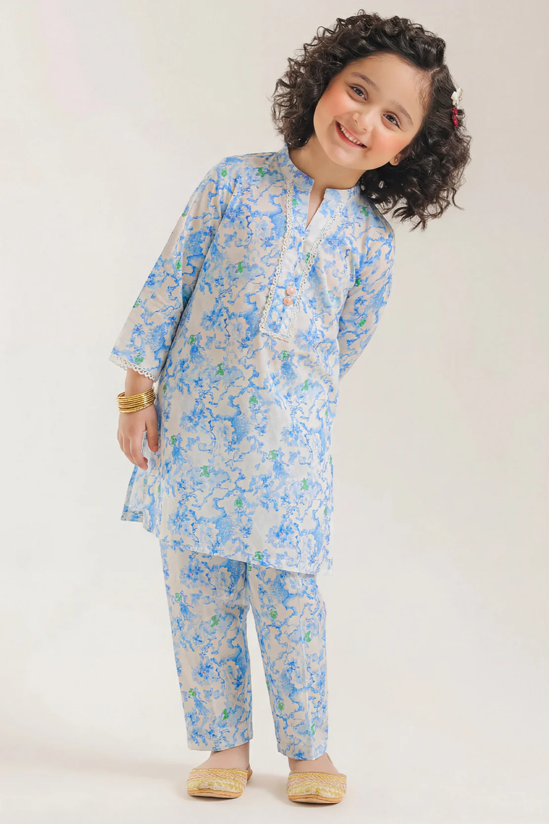 Printed Strip Lawn Stitched 2 Piece (Shirt/Trouser) For Kids - Image 3