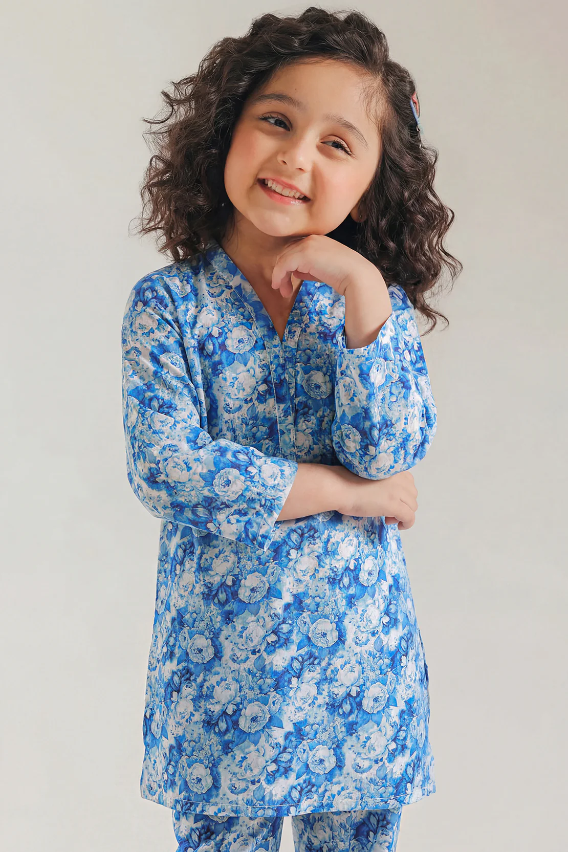 Printed Strip Lawn Stitched 2 Piece (Shirt/Trouser) For Kids