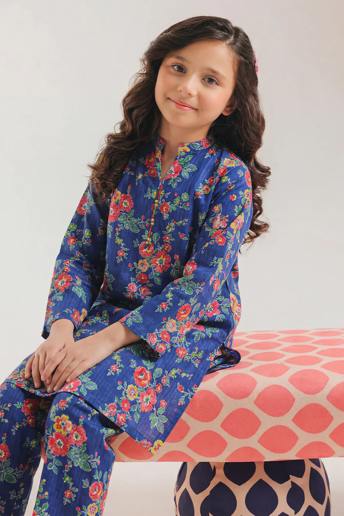 Printed Strip Lawn Stitched 2 Piece (Shirt/Trouser) For Kids - Image 2