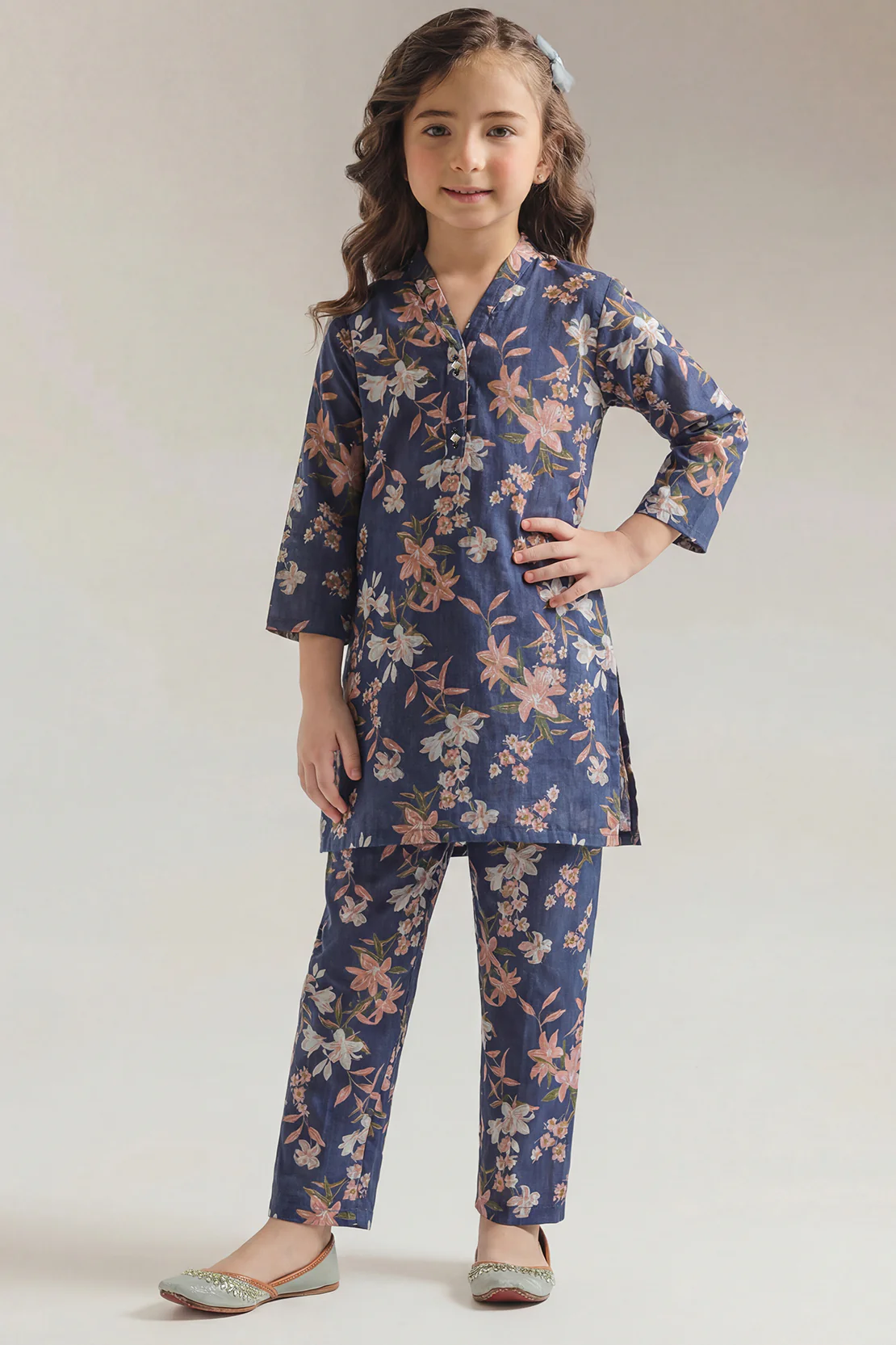 Printed Strip Lawn Stitched 2 Piece (Shirt/Trouser) For Kids - Image 4