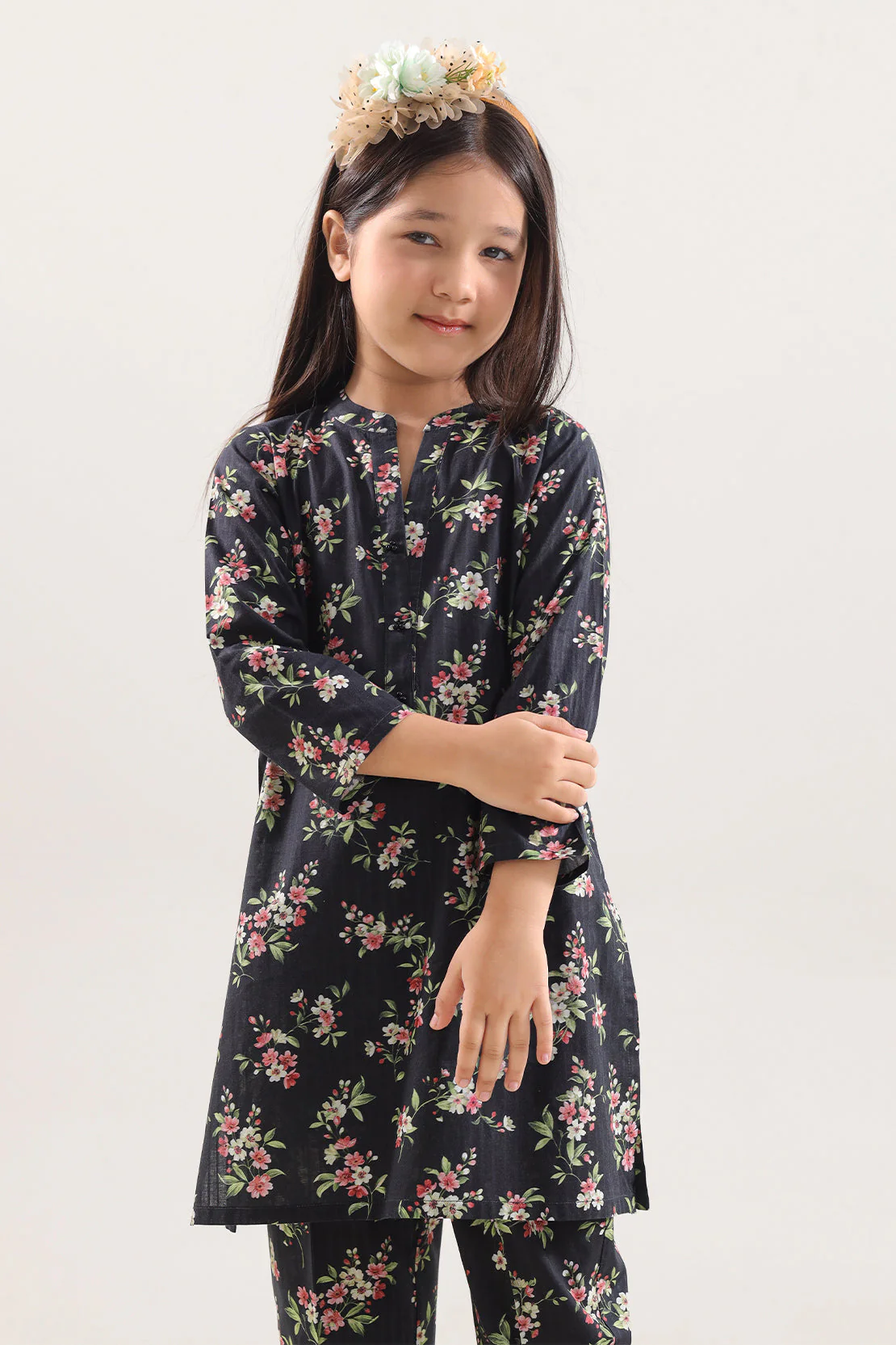 Printed Strip Lawn Stitched 2 Piece (Shirt/Trouser) For Kids - Image 2