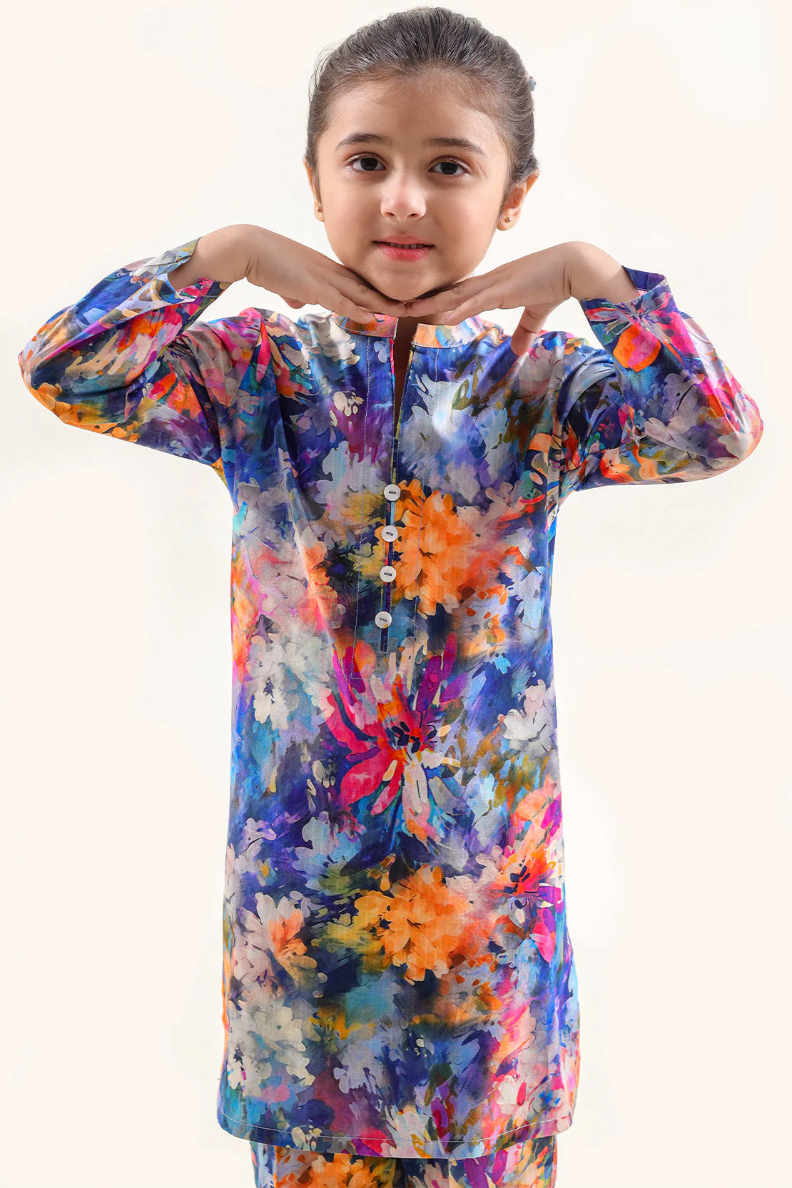 Printed Strip Lawn Stitched 2 Piece (Shirt/Trouser) For Kids - Image 2