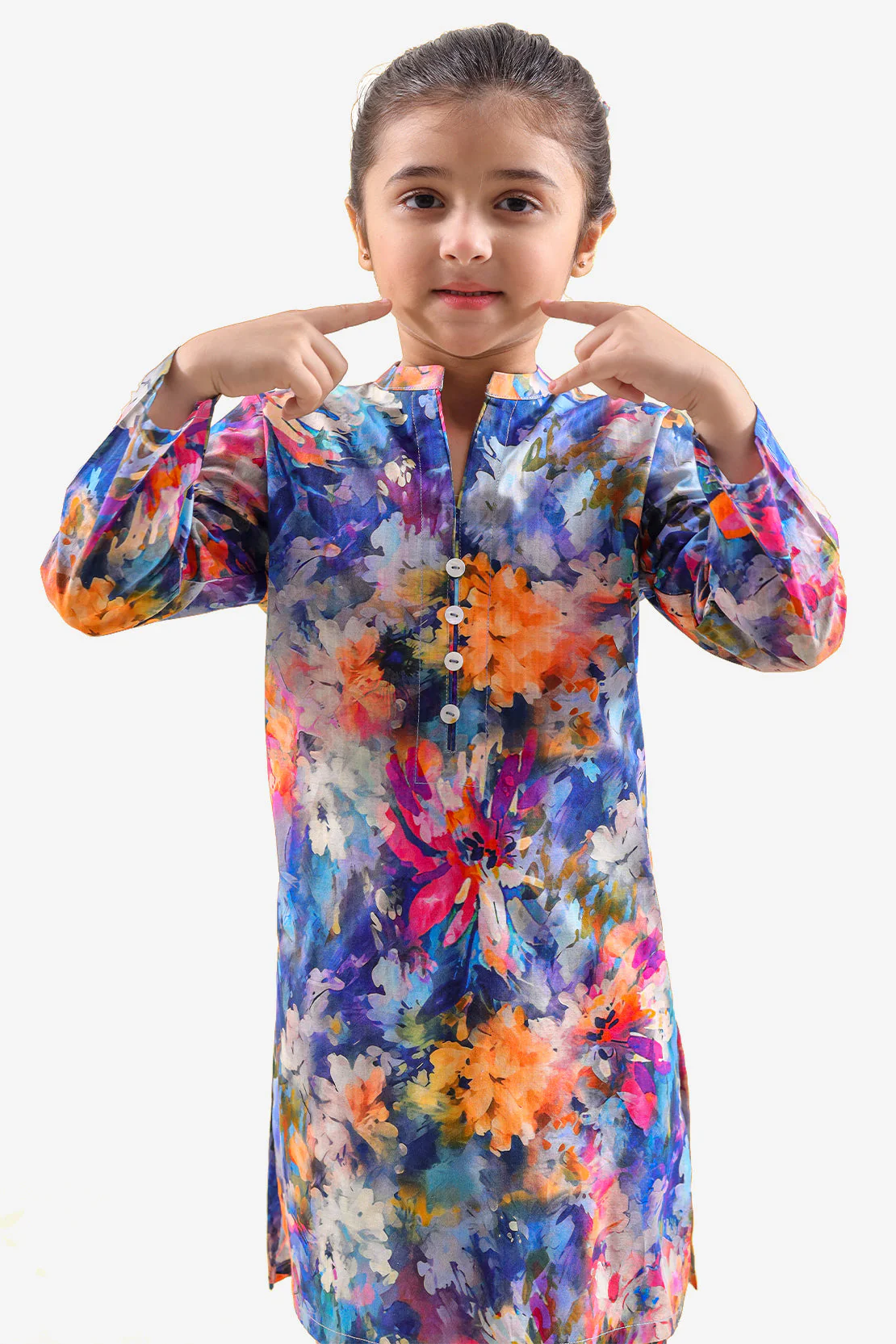 Printed Strip Lawn Stitched 2 Piece (Shirt/Trouser) For Kids - Image 3