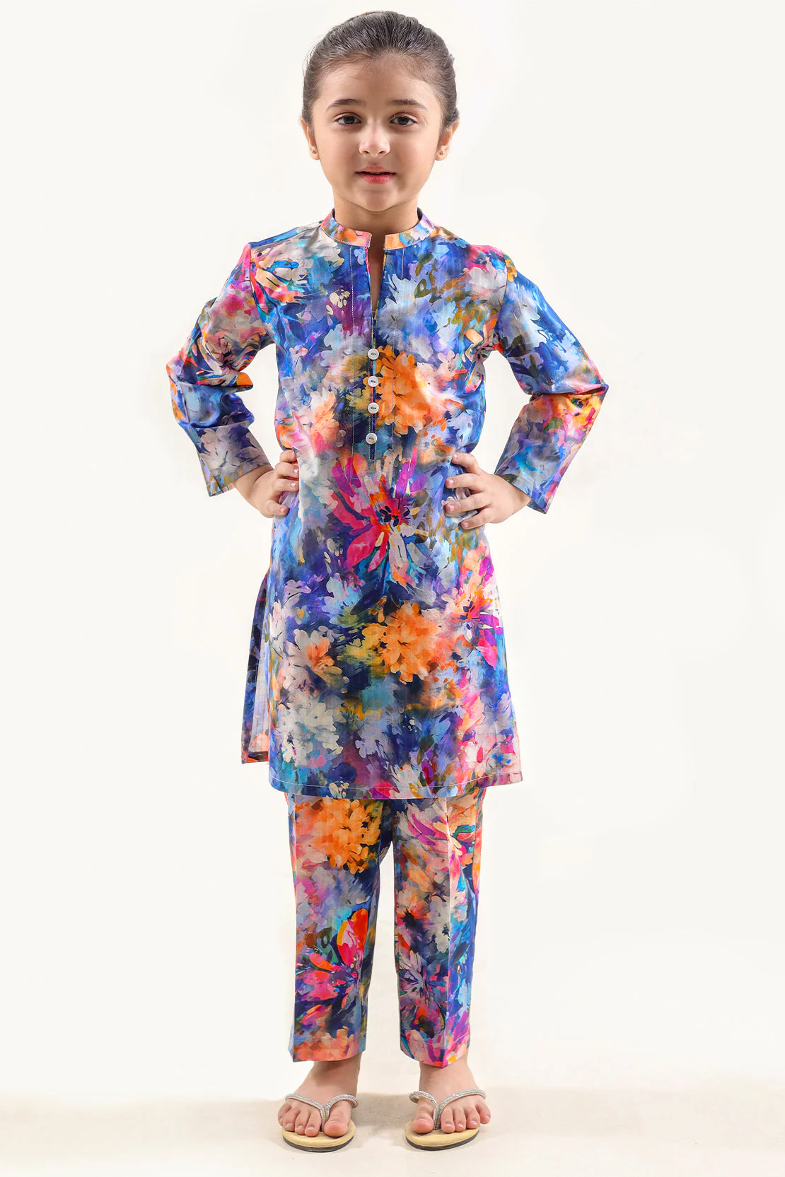 Printed Strip Lawn Stitched 2 Piece (Shirt/Trouser) For Kids - Image 4