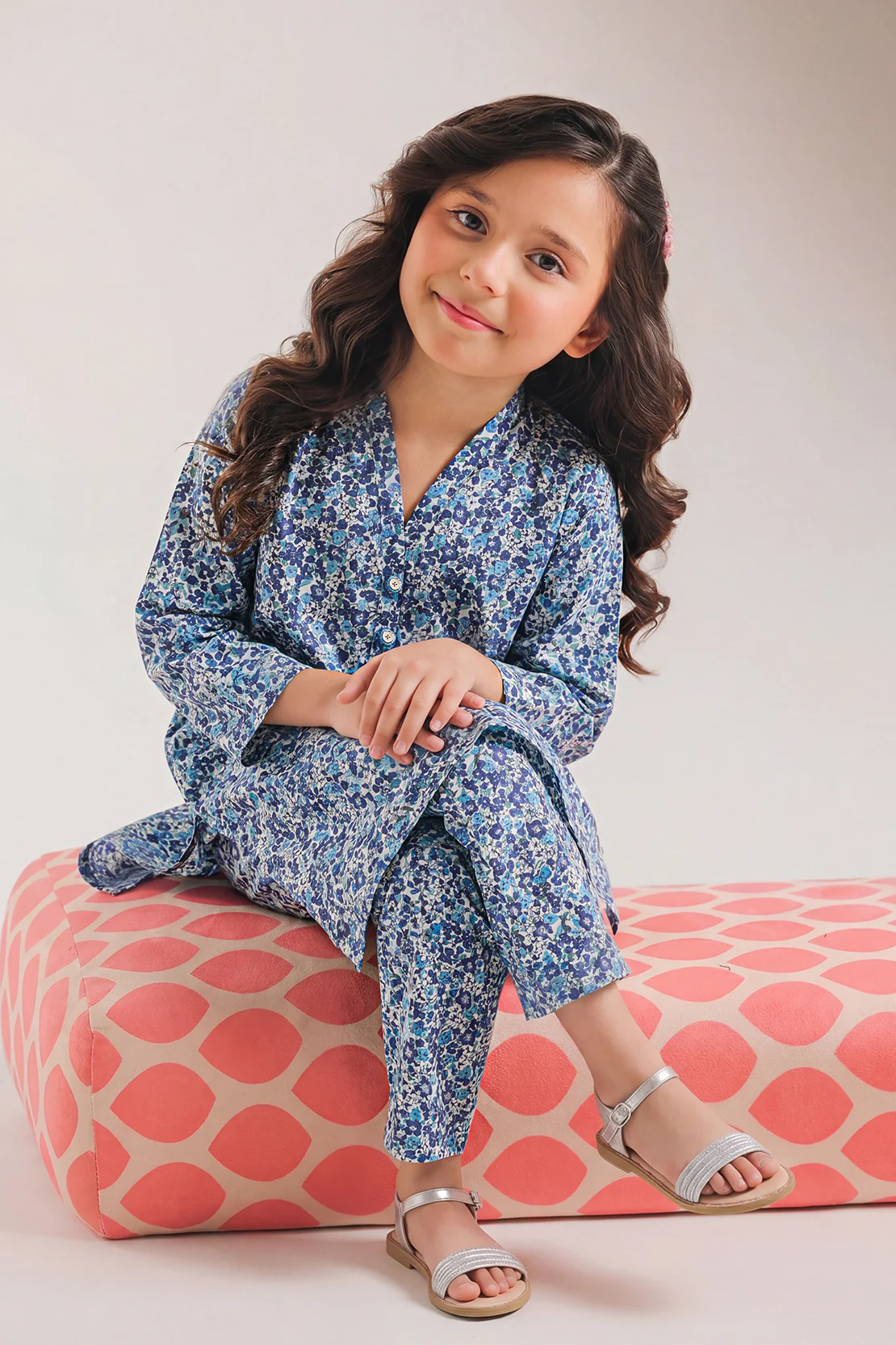 Printed Strip Lawn Stitched 2 Piece (Shirt/Trouser) For Kids