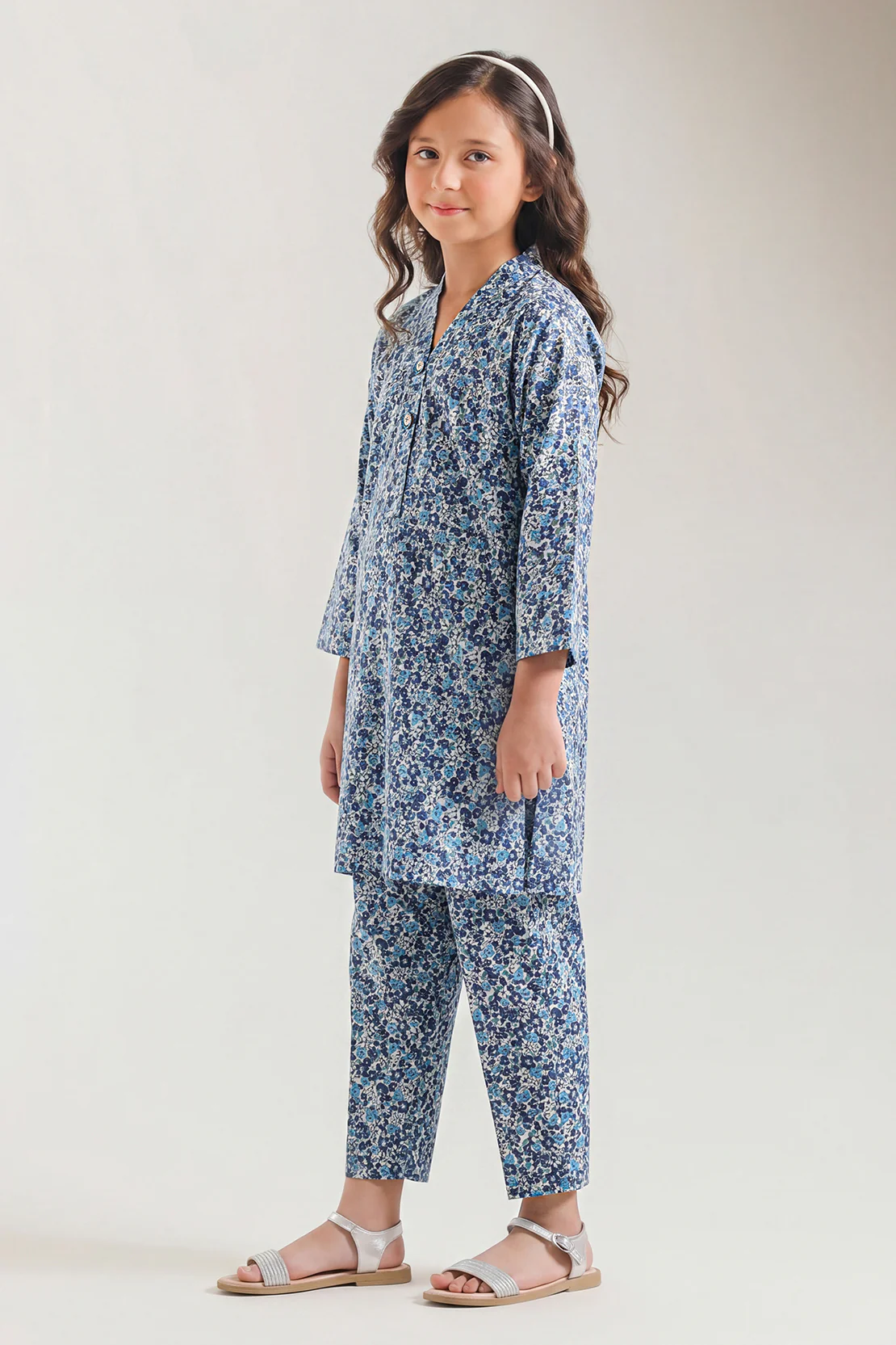 Printed Strip Lawn Stitched 2 Piece (Shirt/Trouser) For Kids - Image 2