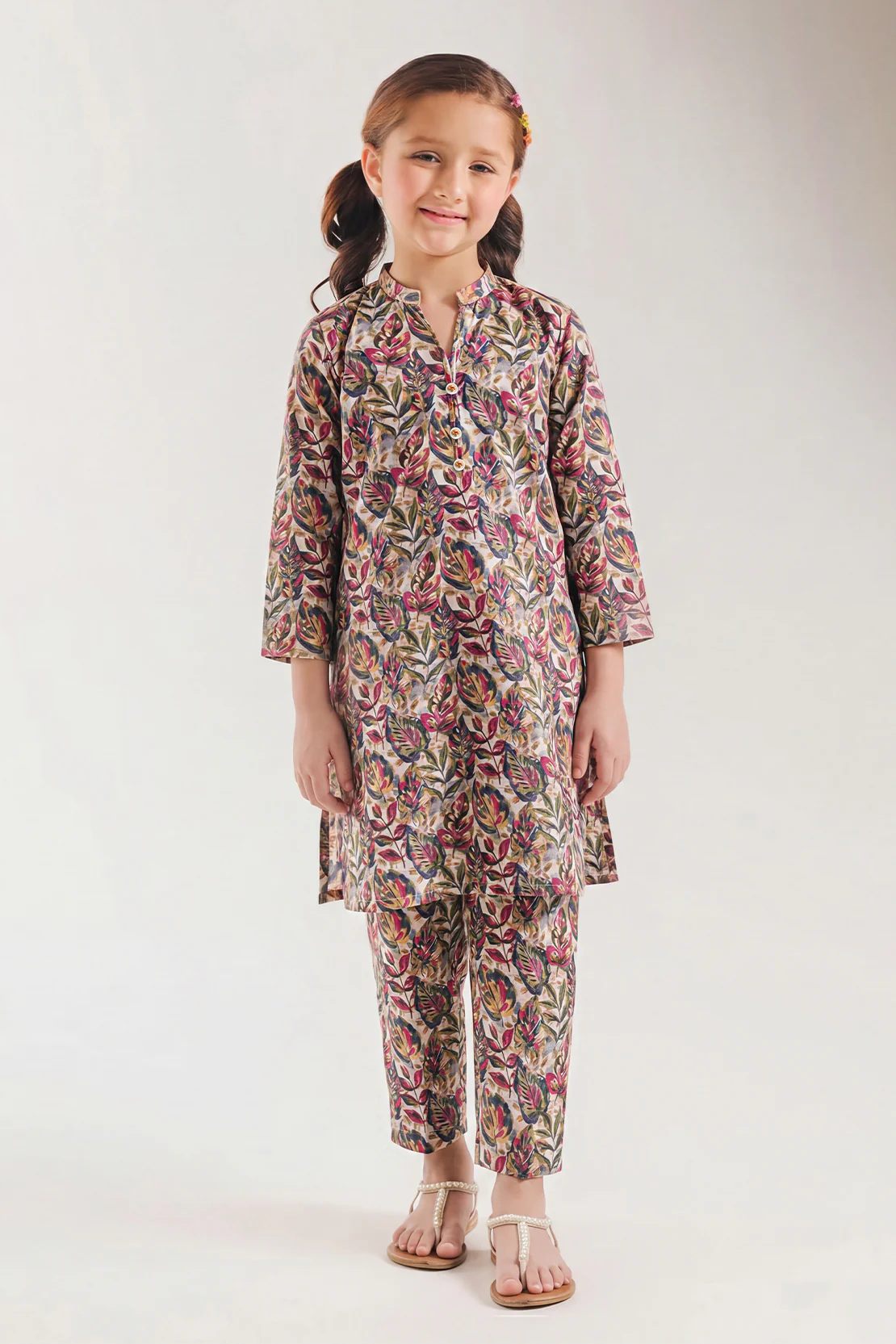 Printed Strip Lawn Stitched 2 Piece (Shirt/Trouser) For Kids - Image 2