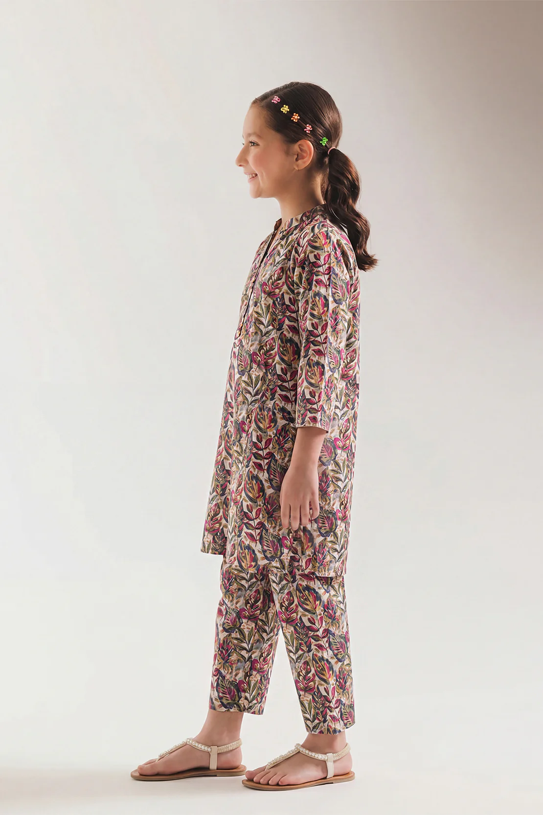 Printed Strip Lawn Stitched 2 Piece (Shirt/Trouser) For Kids - Image 3