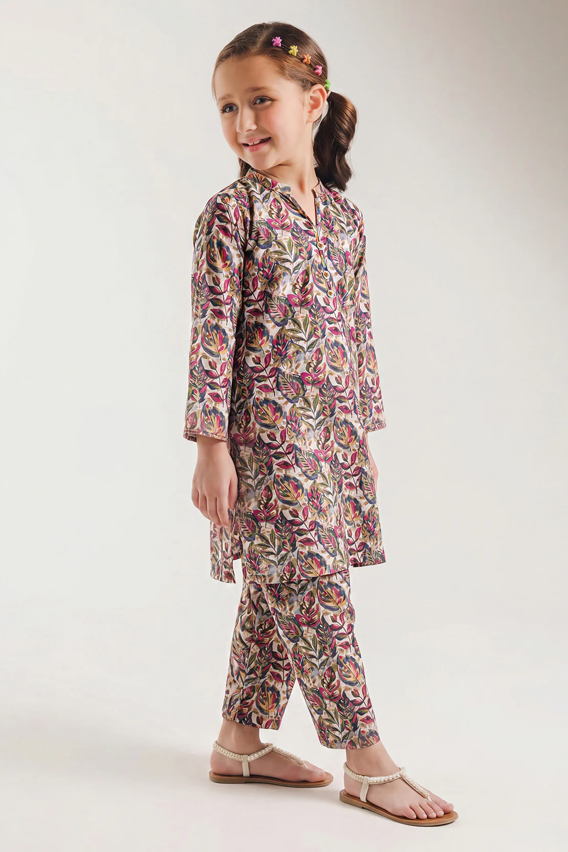 Printed Strip Lawn Stitched 2 Piece (Shirt/Trouser) For Kids - Image 5