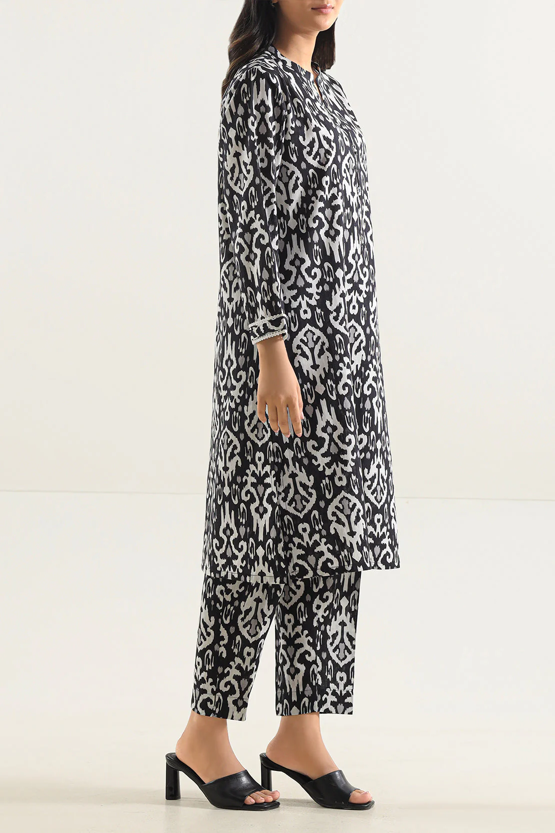Printed Strip Lawn Stitched 2 Piece (Shirt/Trouser) - Image 2