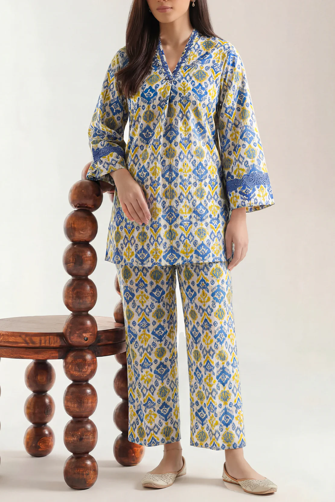 Printed Strip Lawn Stitched 2 Piece (Shirt/Trouser)