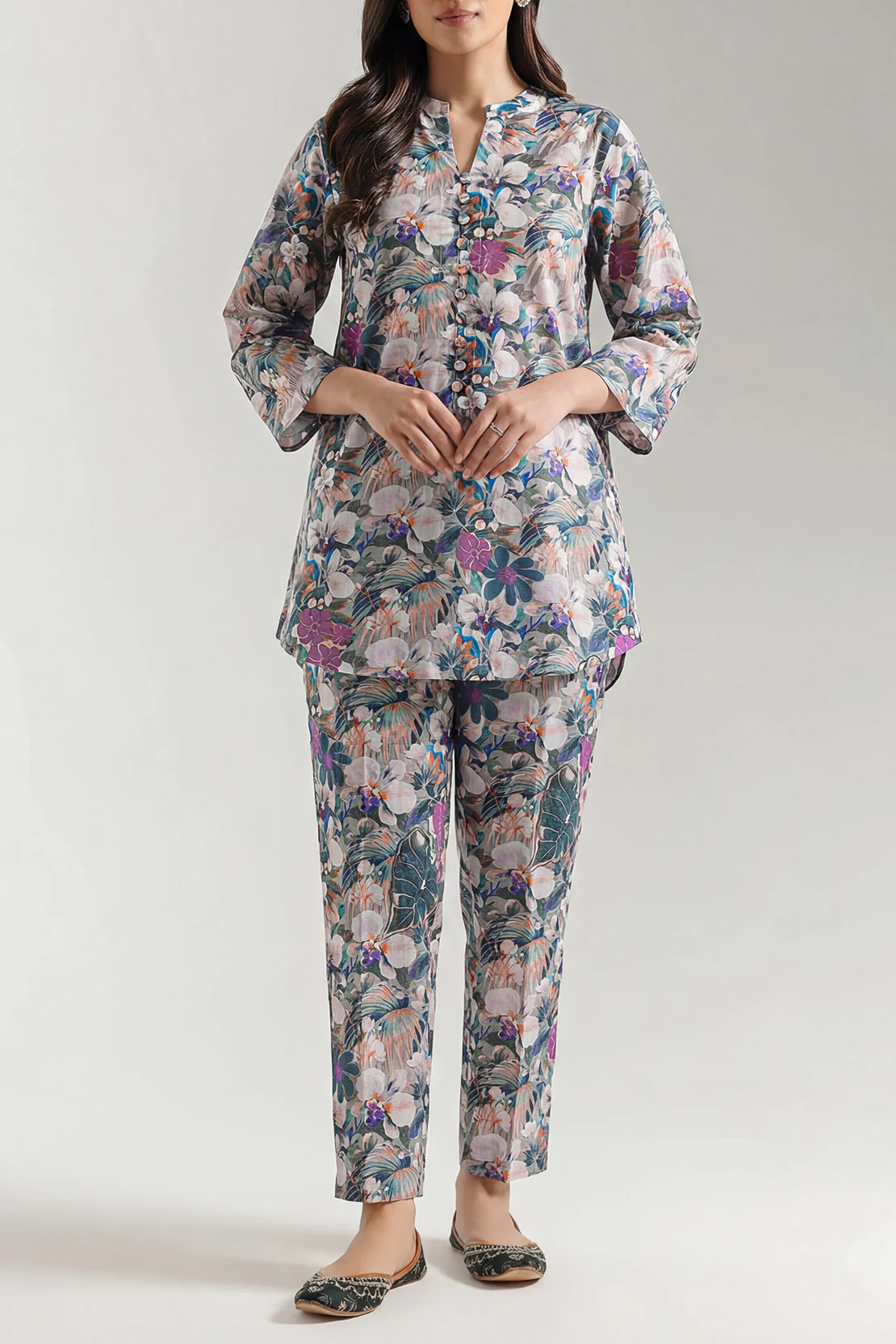 Printed Strip Lawn Stitched 2 Piece (Shirt/Trouser)