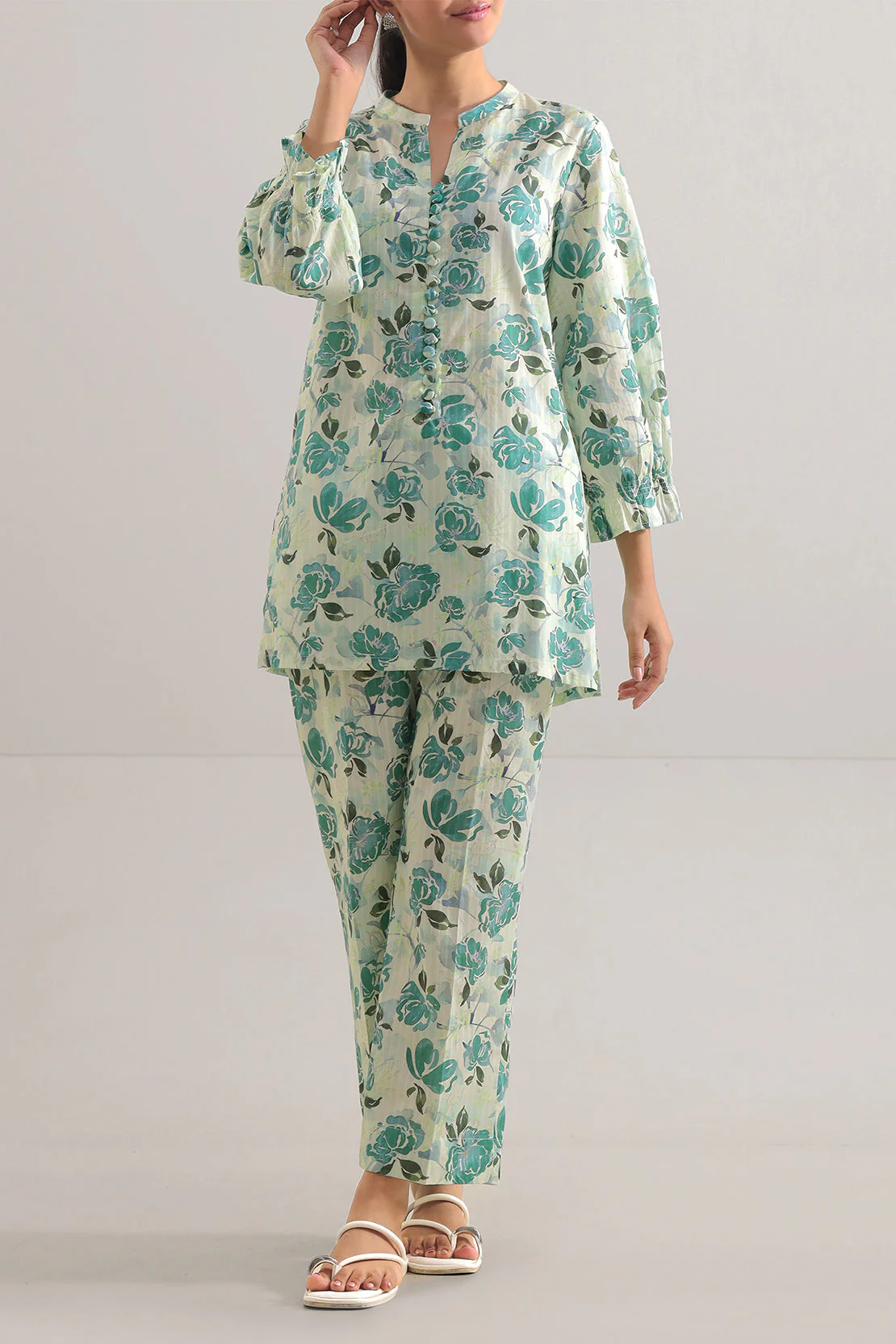 Printed Strip Lawn Stitched 2 Piece (Shirt/Trouser)