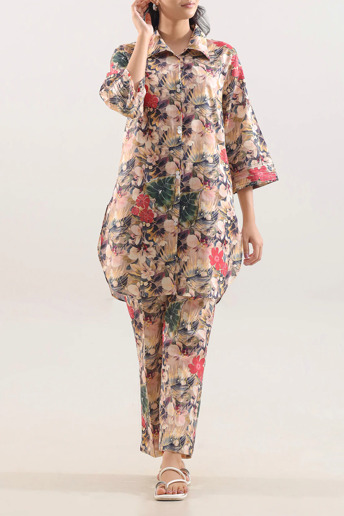 Printed Strip Lawn Stitched 2 Piece (Shirt/Trouser)