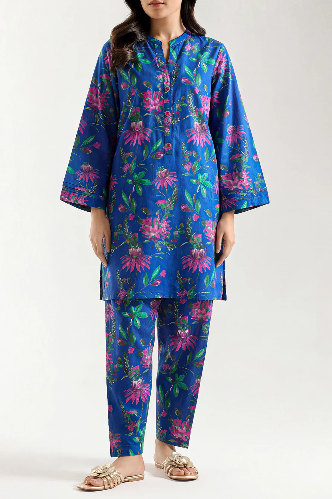 Printed Strip Lawn Stitched 2 Piece (Shirt/Trouser)