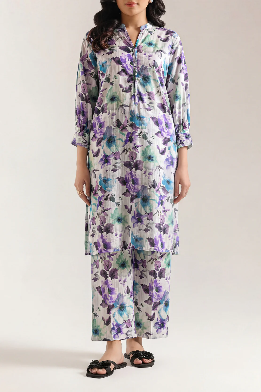 Printed Strip Lawn Stitched 2 Piece (Shirt/Trouser) - Image 2