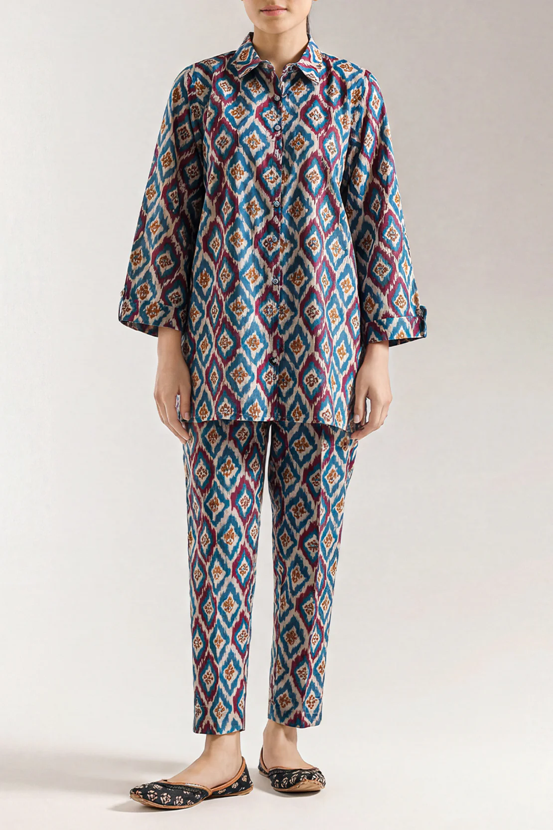 Printed Strip Lawn Stitched 2 Piece (Shirt/Trouser)