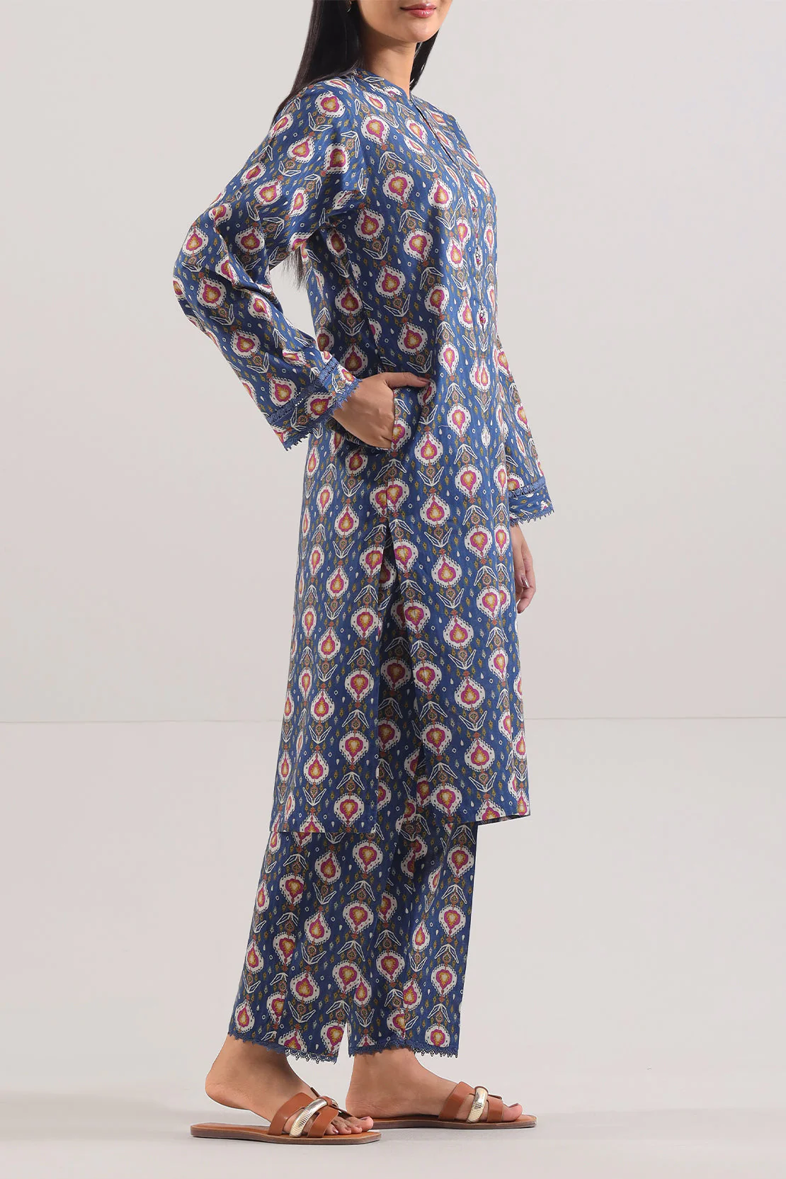 Printed Strip Lawn Stitched 2 Piece (Shirt/Trouser) - Image 3