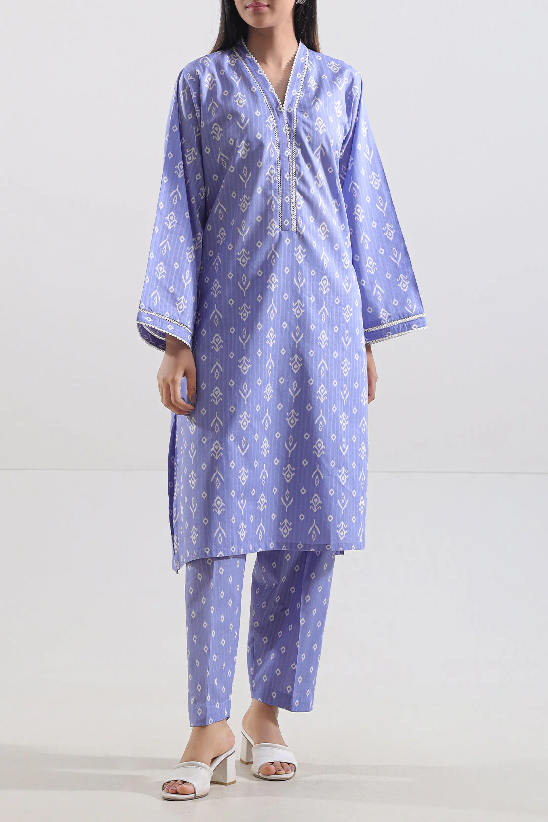 Printed Strip Lawn Stitched 2 Piece (Shirt/Trouser)