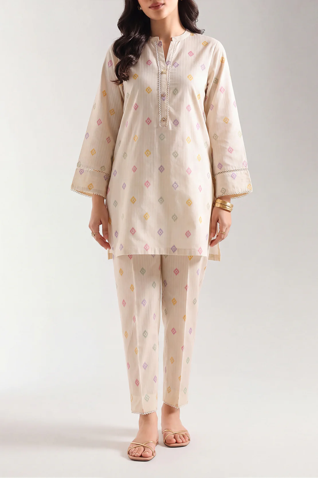 Printed Strip Lawn Stitched 2 Piece (Shirt/Trouser) - Image 2
