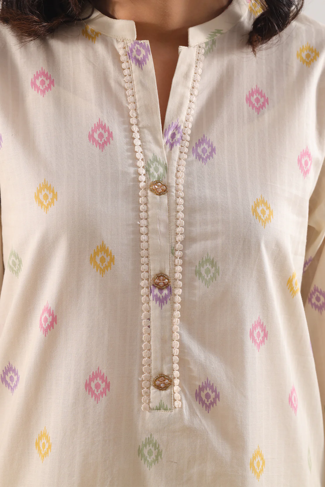 Printed Strip Lawn Stitched 2 Piece (Shirt/Trouser) - Image 3