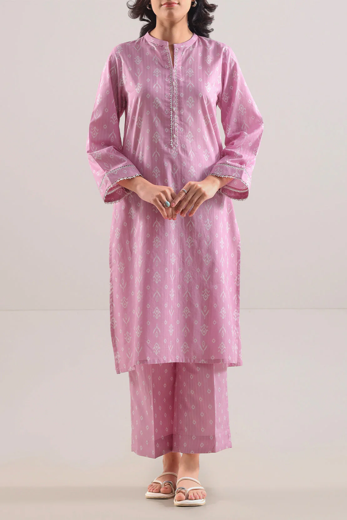 Printed Strip Lawn Stitched 2 Piece (Shirt/Trouser)