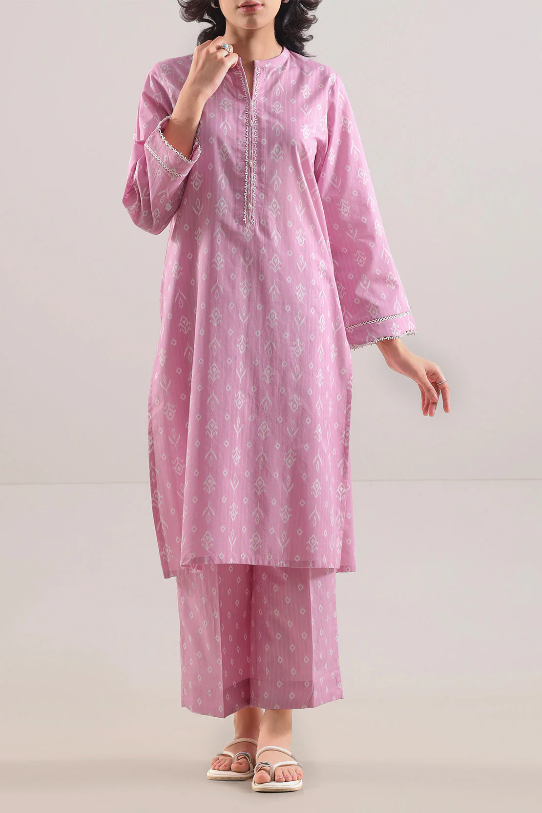 Printed Strip Lawn Stitched 2 Piece (Shirt/Trouser) - Image 2