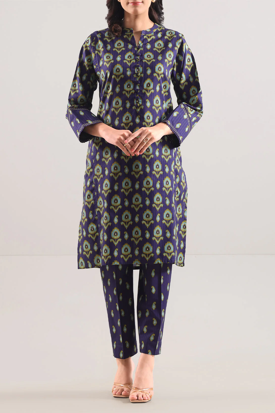 Printed Strip Lawn Stitched 2 Piece (Shirt/Trouser)