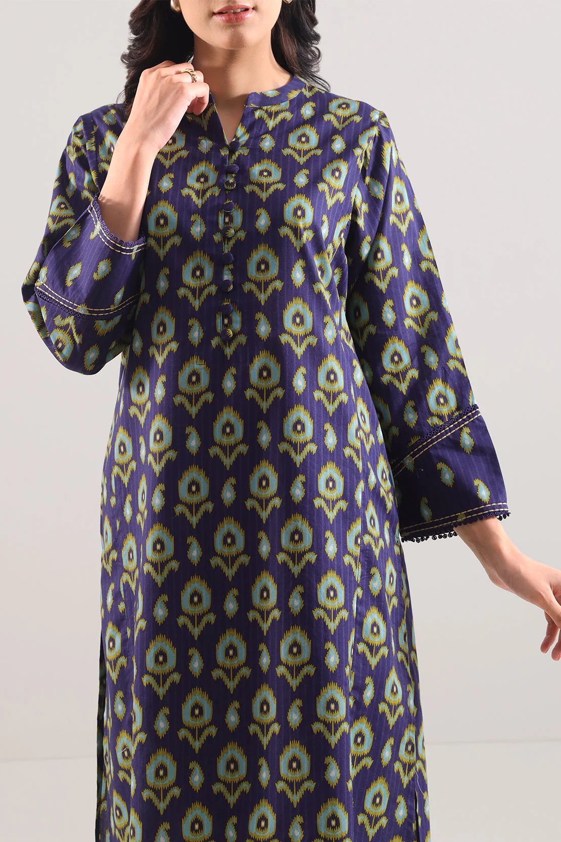 Printed Strip Lawn Stitched 2 Piece (Shirt/Trouser) - Image 3