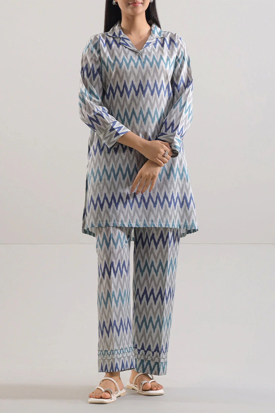 Printed Strip Lawn Stitched 2 Piece (Shirt/Trouser) - Image 2