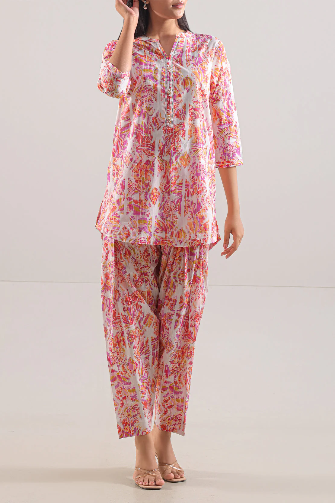 Printed Strip Lawn Stitched 2 Piece (Shirt/Trouser) - Image 2