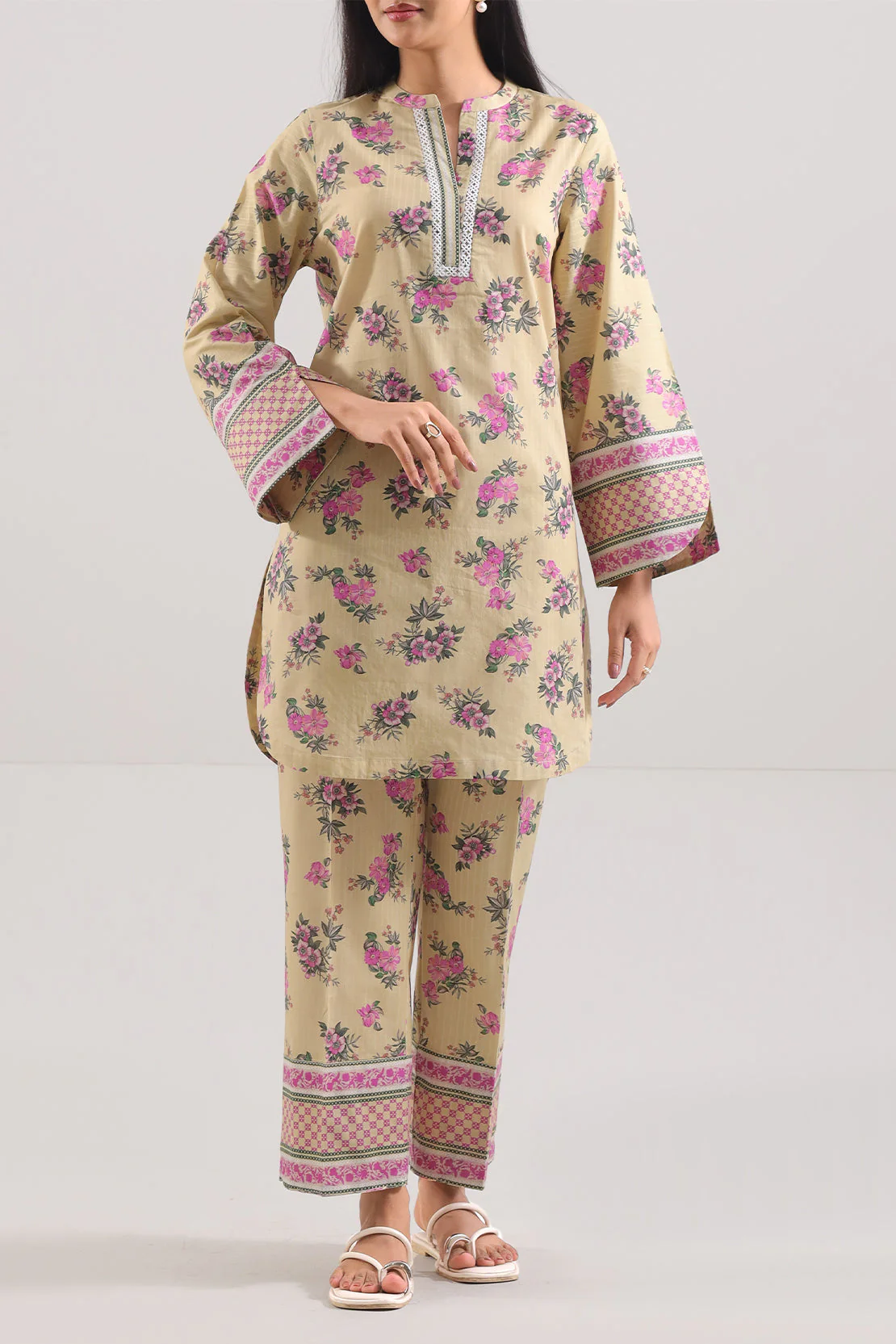 Printed Strip Lawn Stitched 2 Piece (Shirt/Trouser)