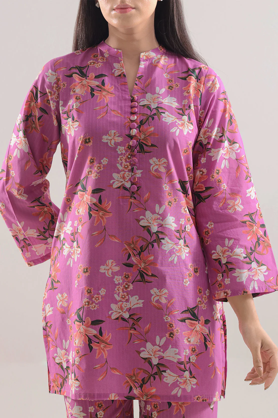 Printed Strip Lawn Stitched 2 Piece (Shirt/Trouser) - Image 2