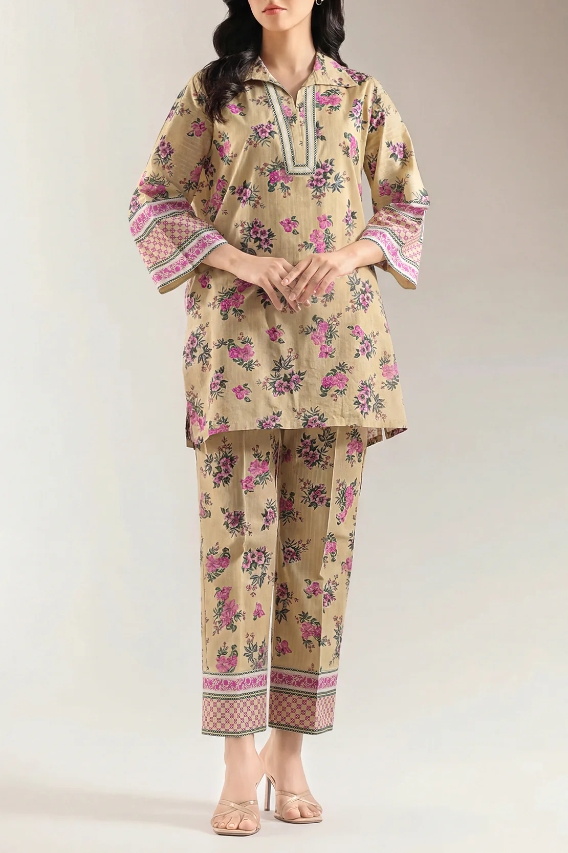 Printed Strip Lawn Stitched 2 Piece (Shirt/Trouser)