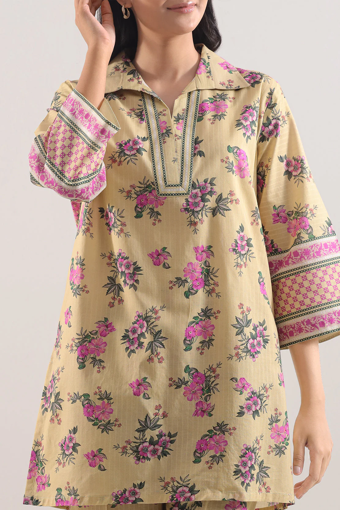 Printed Strip Lawn Stitched 2 Piece (Shirt/Trouser) - Image 2
