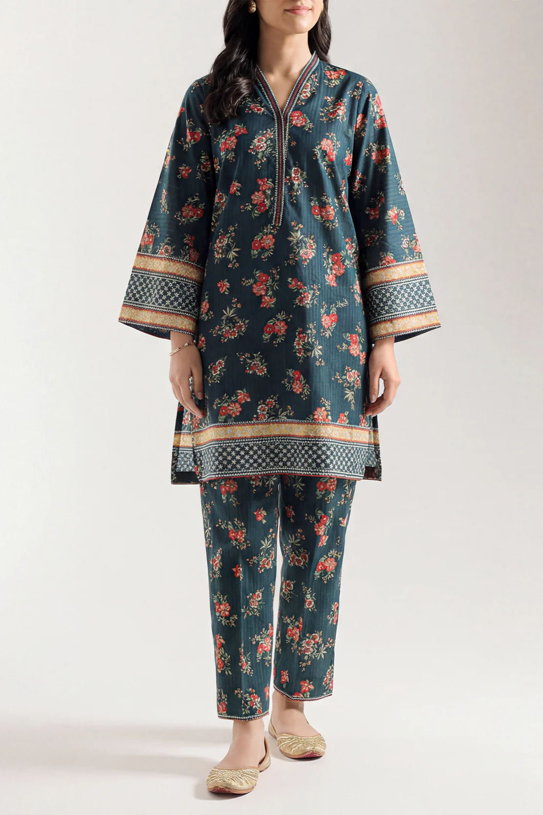 Printed Strip Lawn Stitched 2 Piece (Shirt/Trouser) - Image 2