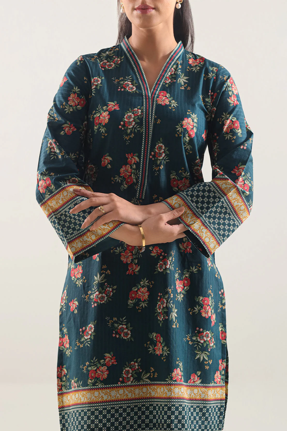 Printed Strip Lawn Stitched 2 Piece (Shirt/Trouser) - Image 3