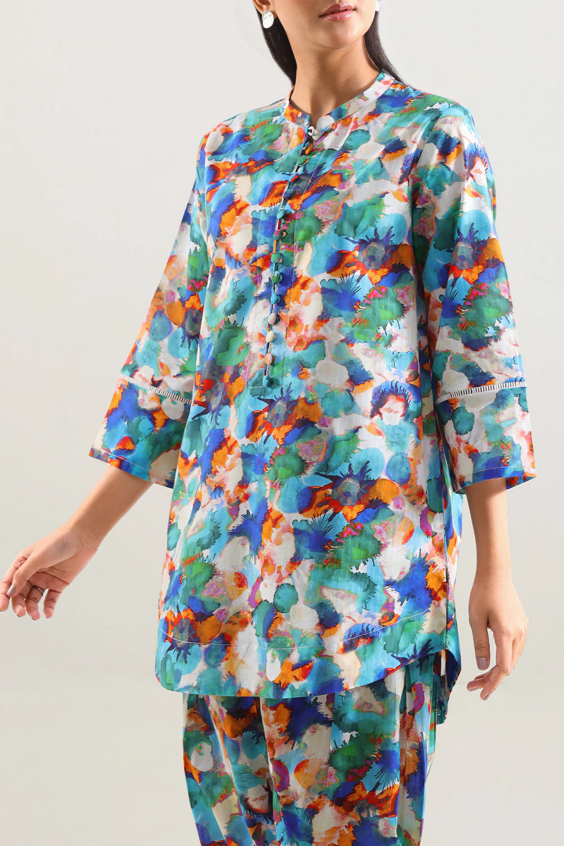 Printed Strip Lawn Stitched 2 Piece (Shirt/Trouser) - Image 2