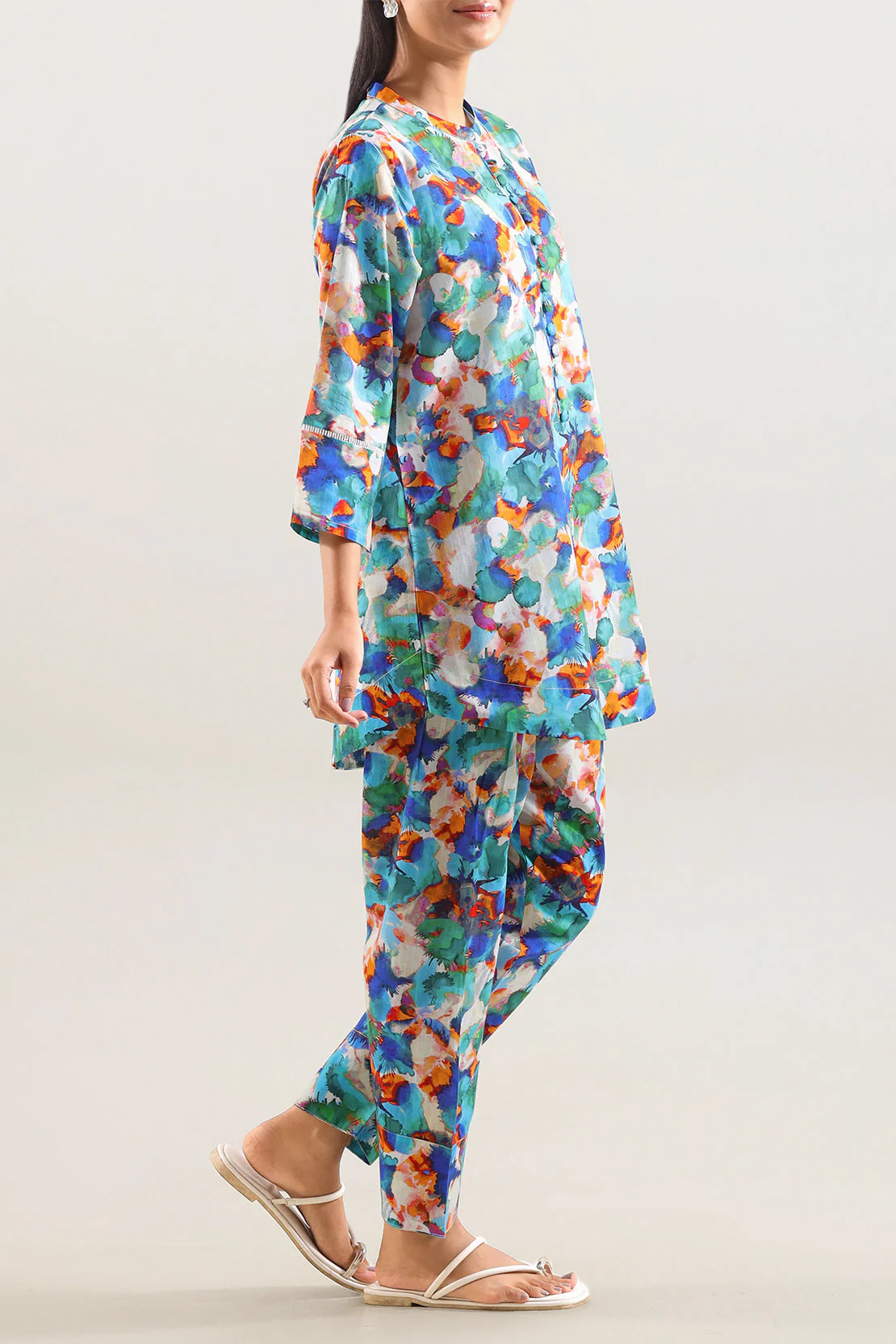 Printed Strip Lawn Stitched 2 Piece (Shirt/Trouser) - Image 3