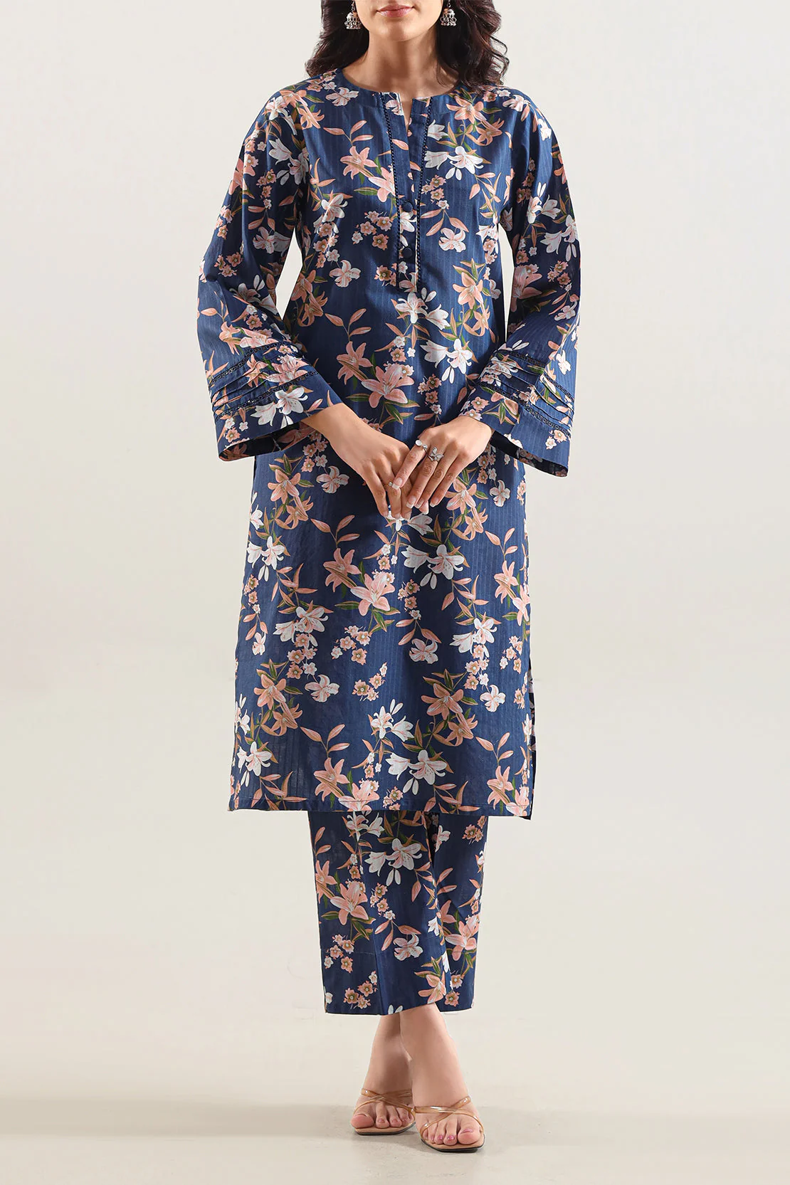 Printed Strip Lawn Stitched 2 Piece (Shirt/Trouser)