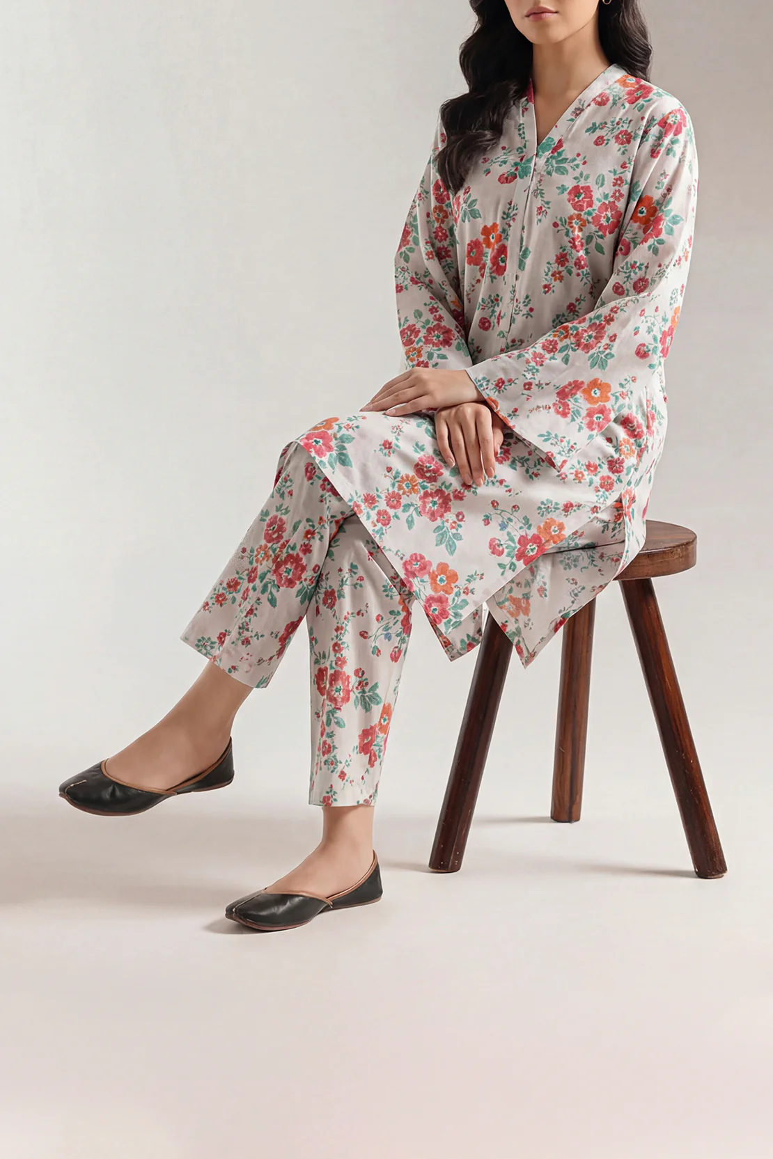 Printed Strip Lawn Stitched 2 Piece (Shirt/Trouser)