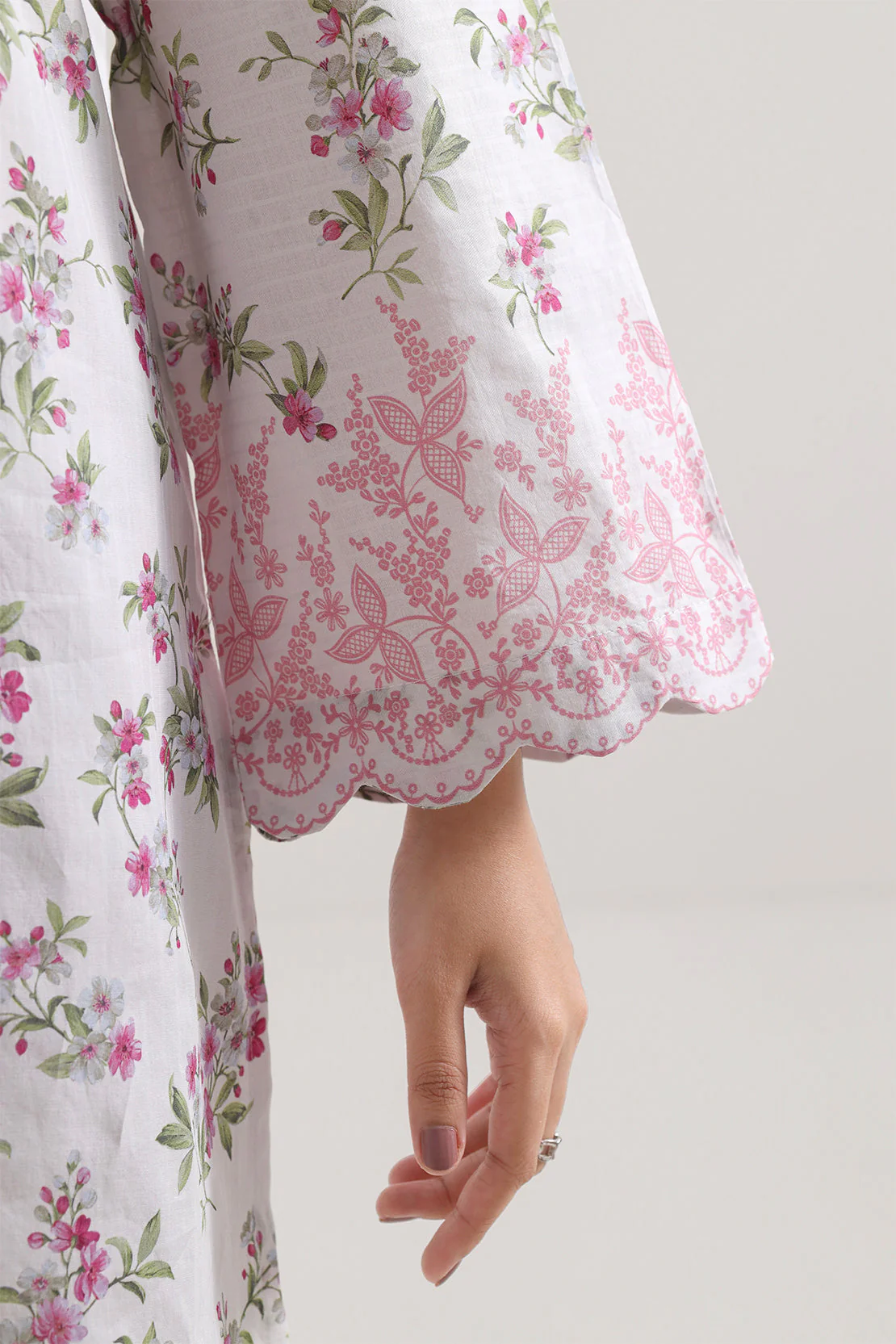 Printed Strip Lawn Stitched Dress - Image 4